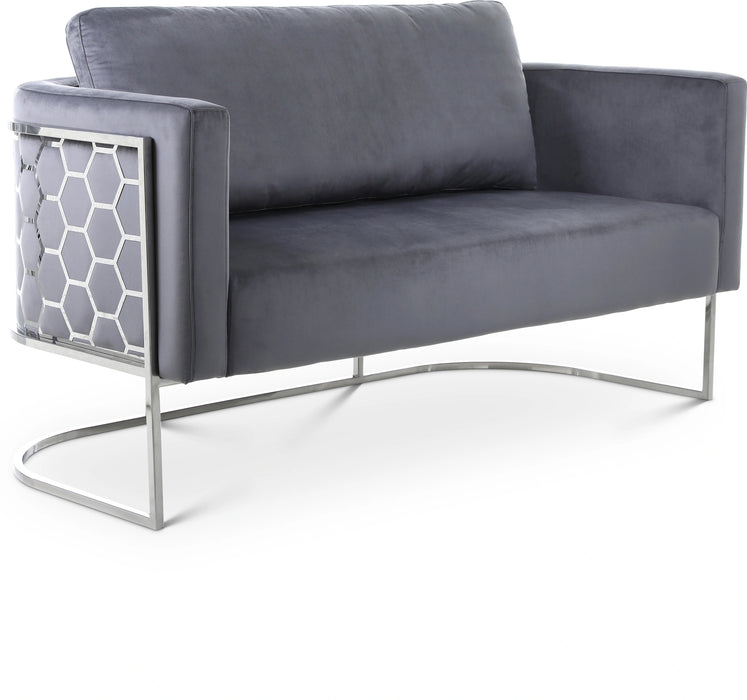 Casa Grey Velvet Loveseat