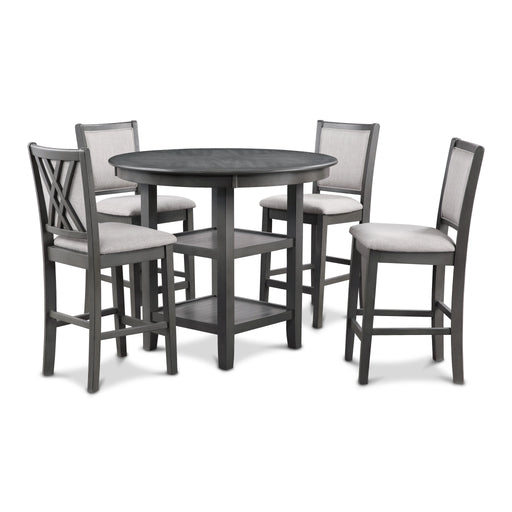 Amy 5 Pc 42" Round Counter Dining Set-Gray