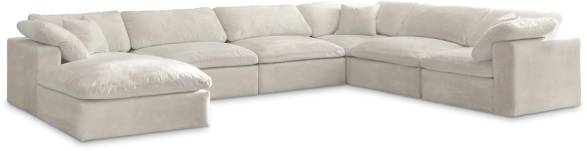 Cozy Cream Velvet Cloud Modular Sectional