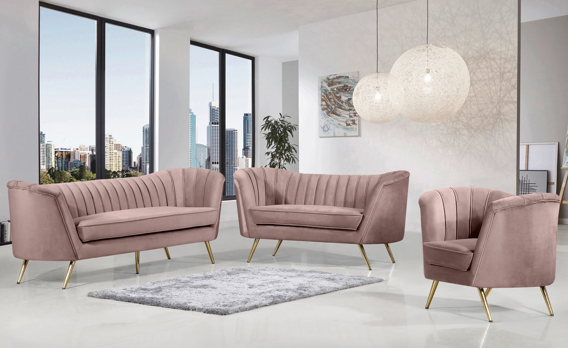 Margo Pink Velvet Sofa