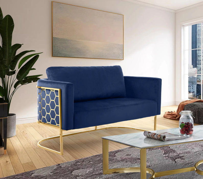 Casa Navy Velvet Loveseat