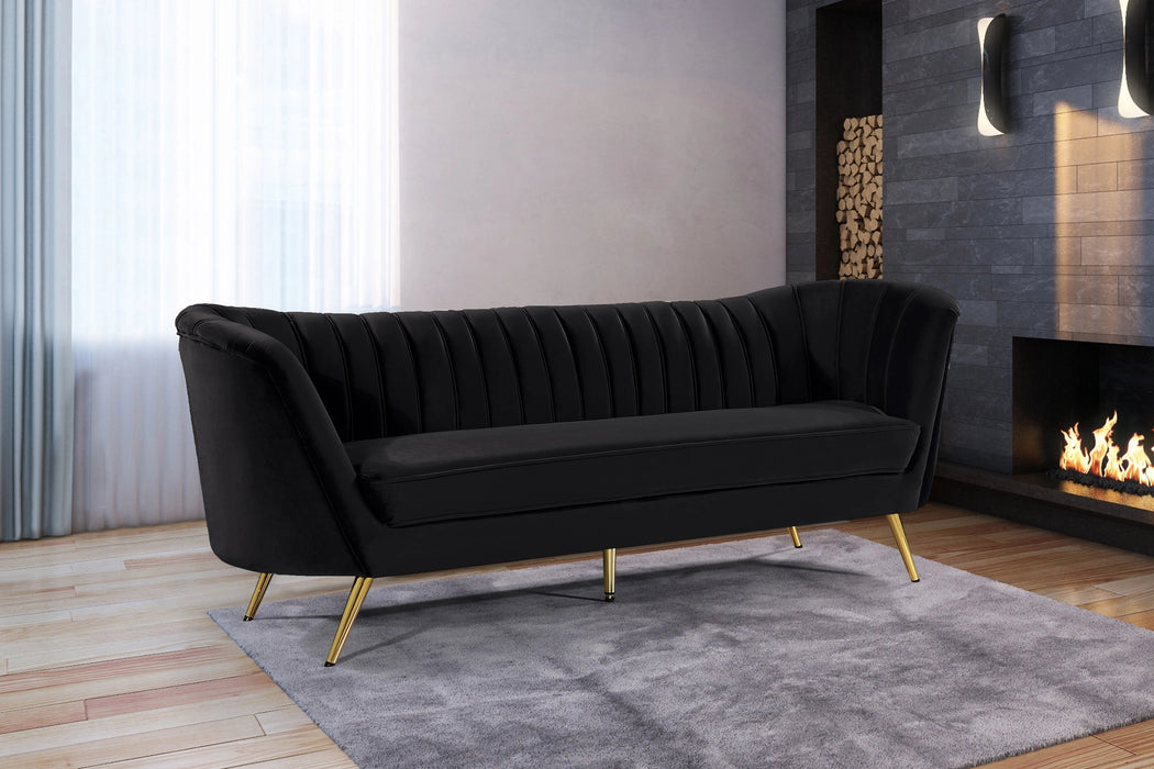 Margo Black Velvet Sofa