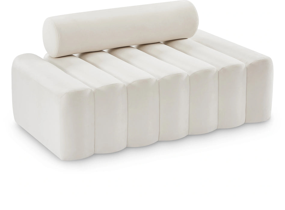 Melody Cream Velvet Loveseat