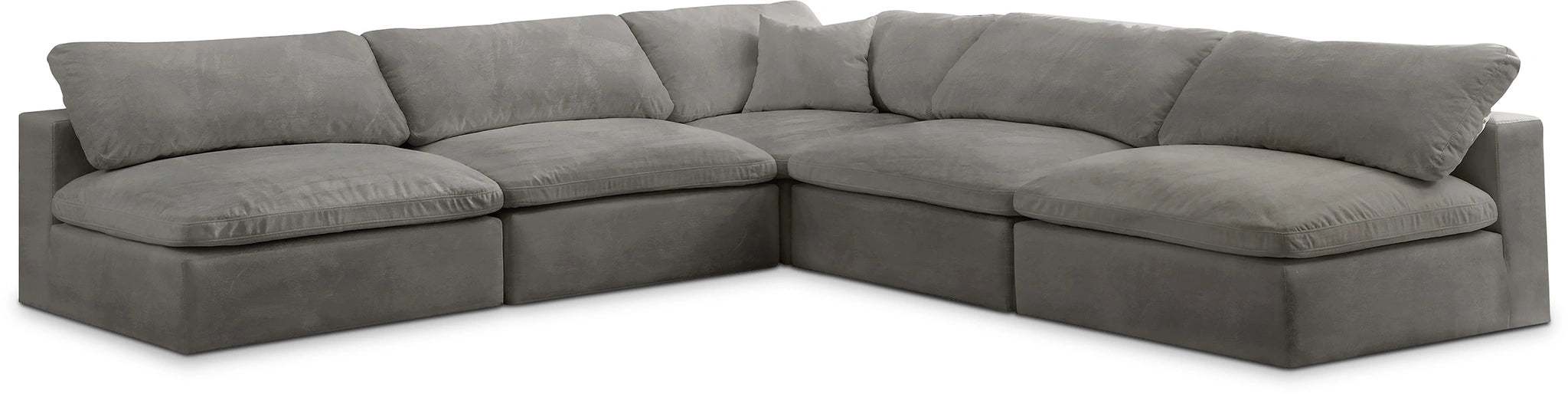 Cozy Grey Velvet Cloud Modular Sectional