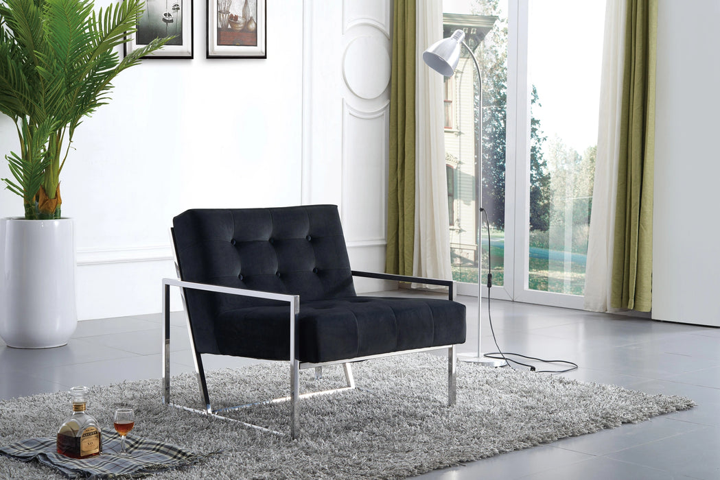 Alexis Black Velvet Accent Chair