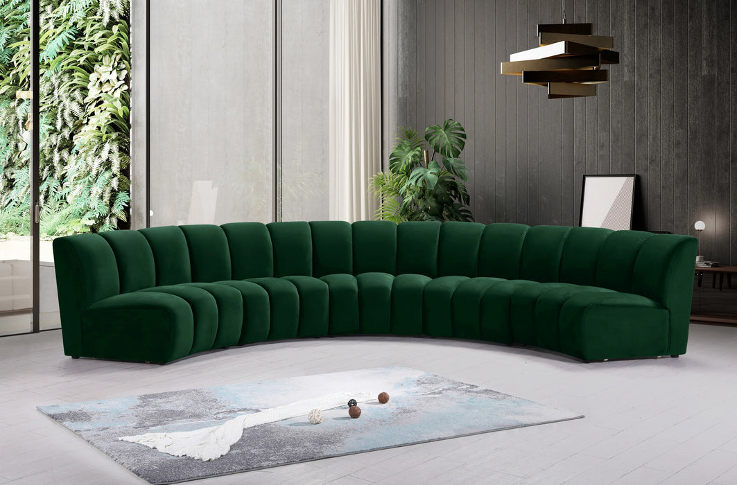 Infinity Green Velvet 5pc. Modular Sectional