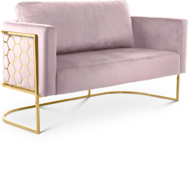 Casa Pink Velvet Loveseat