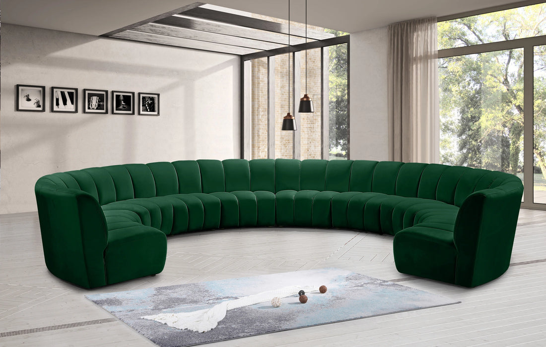 Infinity Green Velvet 10pc. Modular Sectional