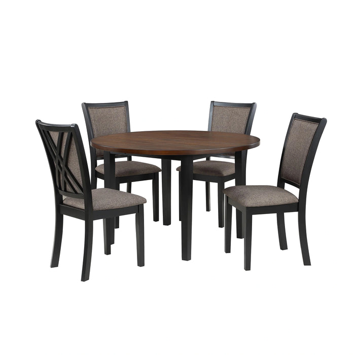 POTOMAC 42" ROUND COUNTER TABLE & 4 CHAIRS -BROWN/BLACK