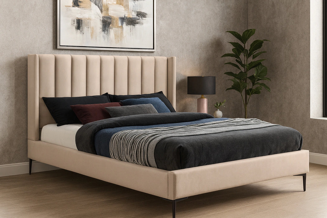 Nadia Pink Velvet Full Bed