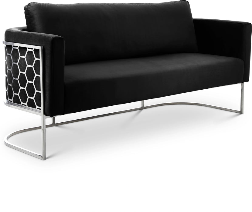 Casa Black Velvet Sofa