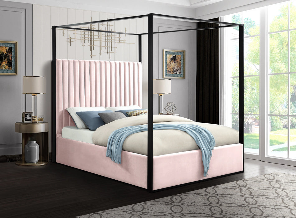Jax Pink Velvet King Bed