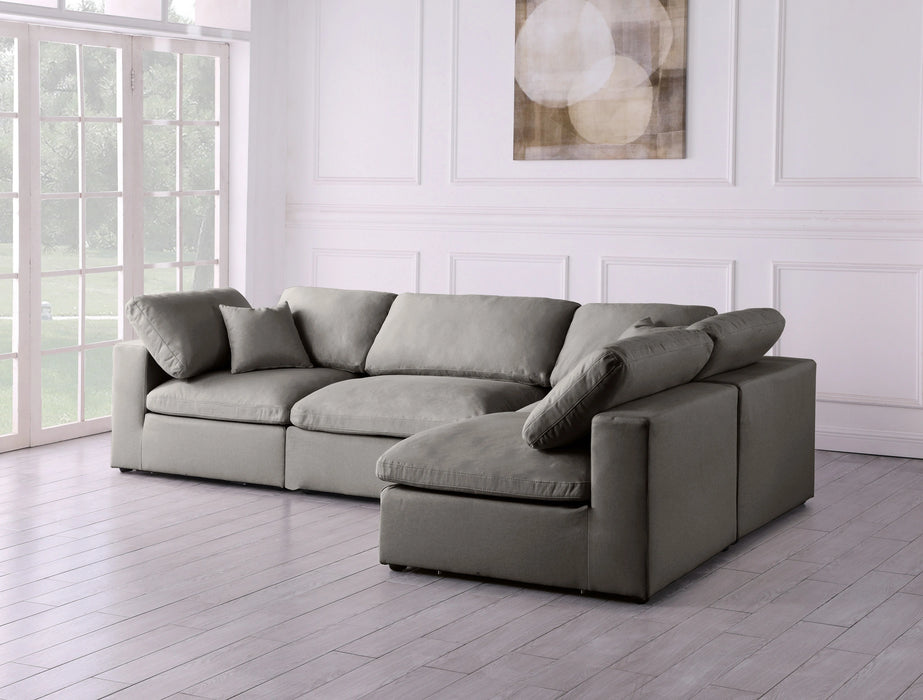 Plush Grey Velvet Standard Cloud Modular Sectional