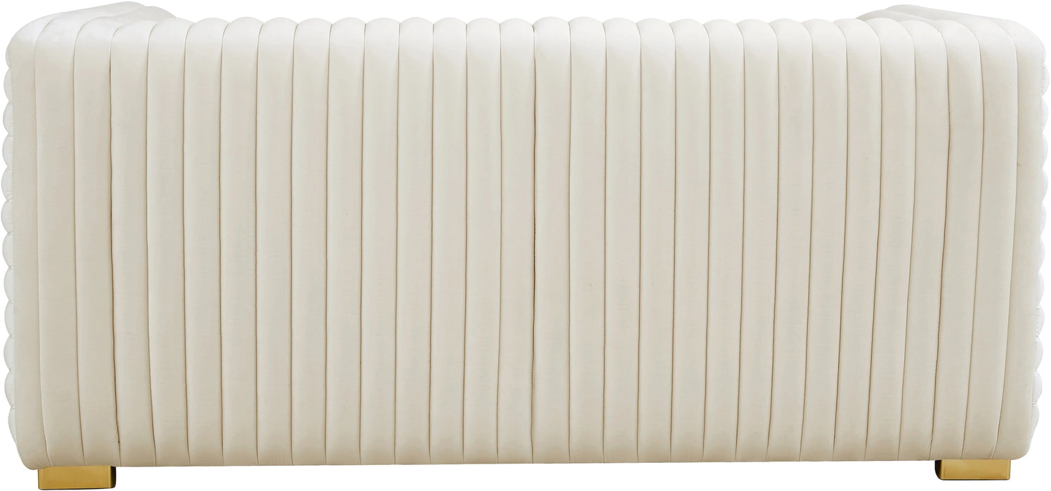 Ravish Cream Velvet Loveseat