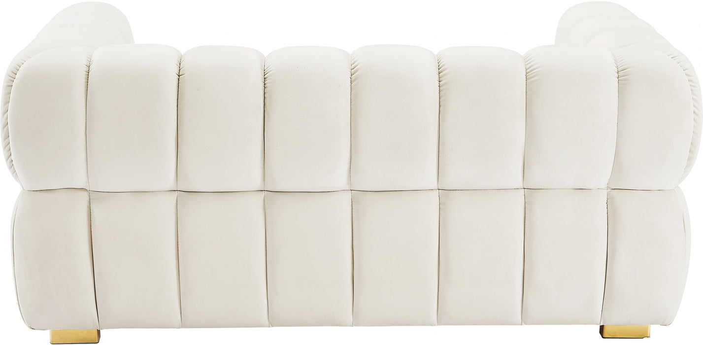 Gwen Cream Velvet Loveseat