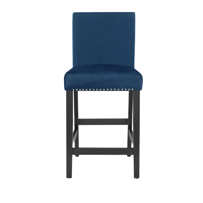 Celeste 5Pc 42" Marble Finish Counter Table & 4 Chairs-Blue