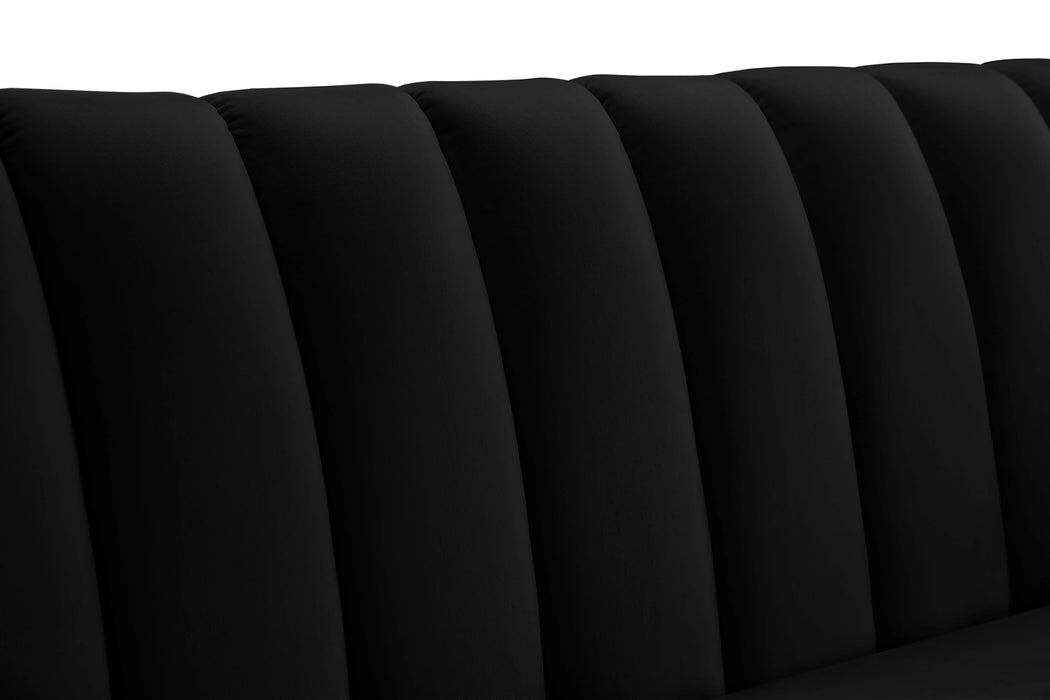 Dixie Black Velvet Sofa