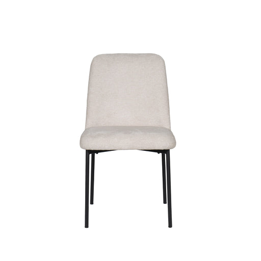 Erik Side Chair W/ Black Metal Frame -Beige (2 Per Carton)