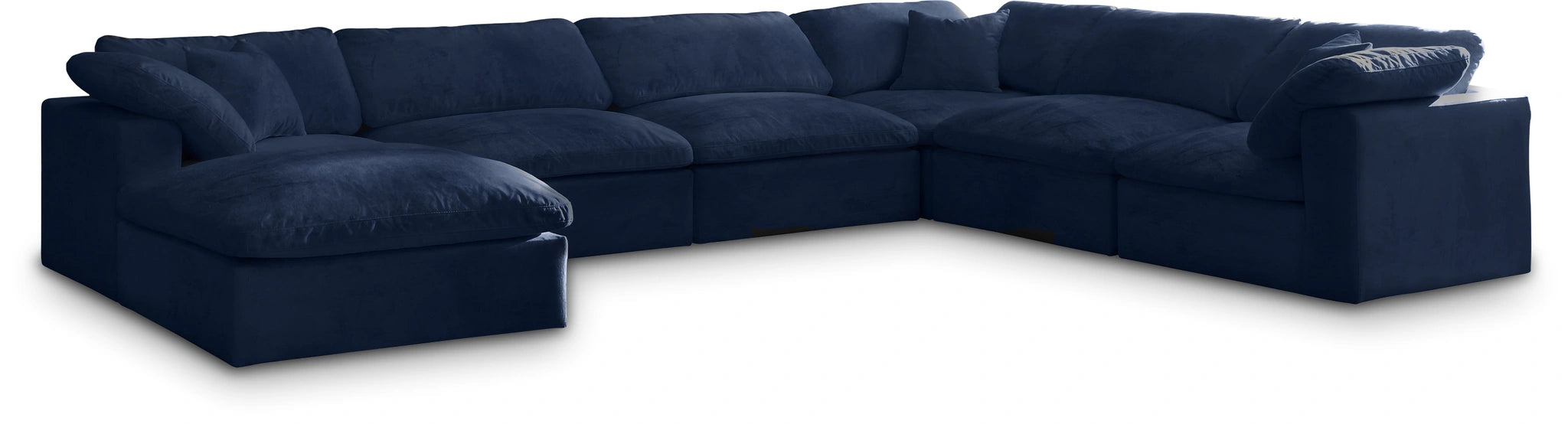 Cozy Navy Velvet Cloud Modular Sectional