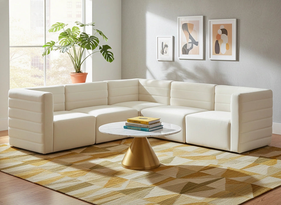 Quincy Cream Velvet Modular Sectional