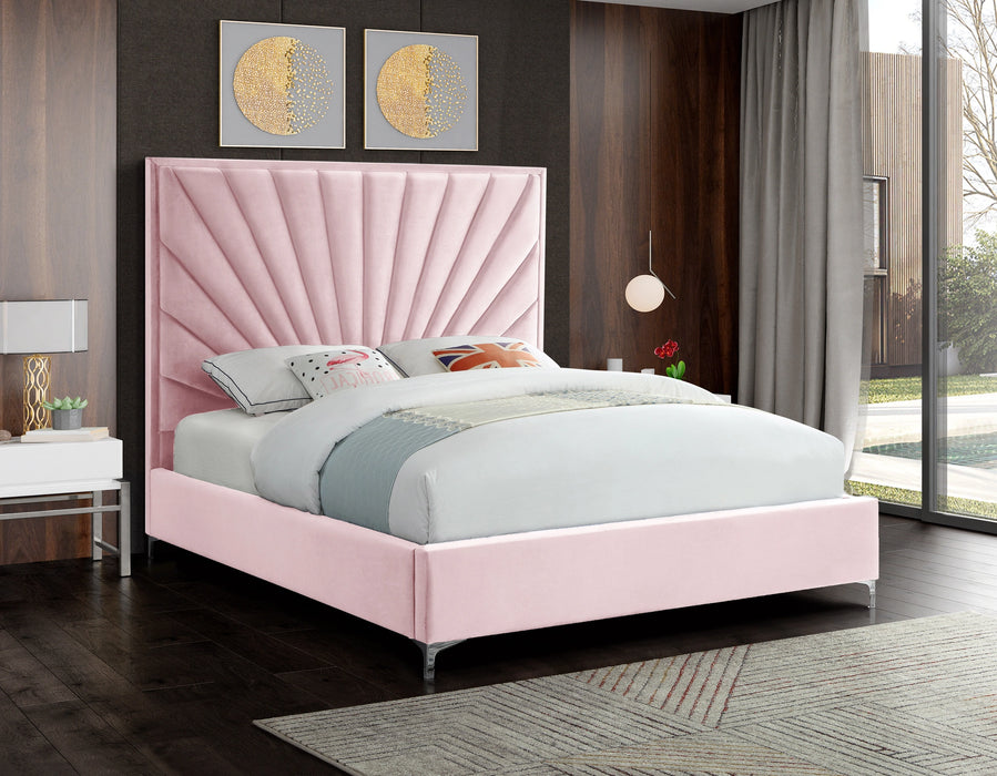 Eclipse Pink Velvet Queen Bed
