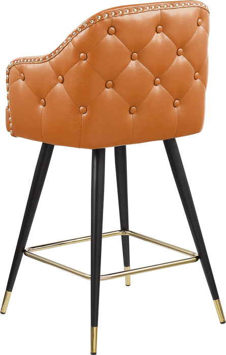 Barbosa Cognac Faux Leather Counter/Bar Stool