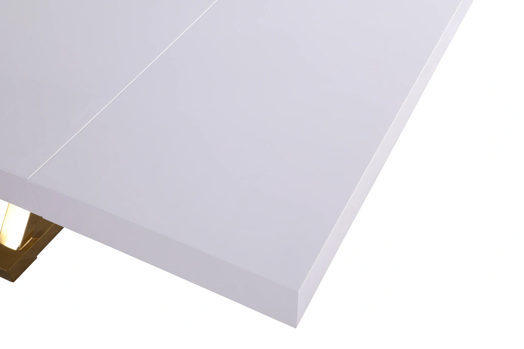 Excel White Lacquer Extendable Dining Table (3 Boxes)