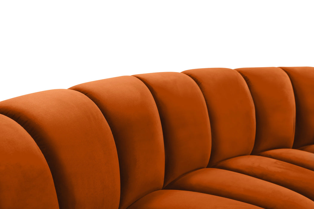 Infinity Cognac Velvet 2pc. Modular Sectional