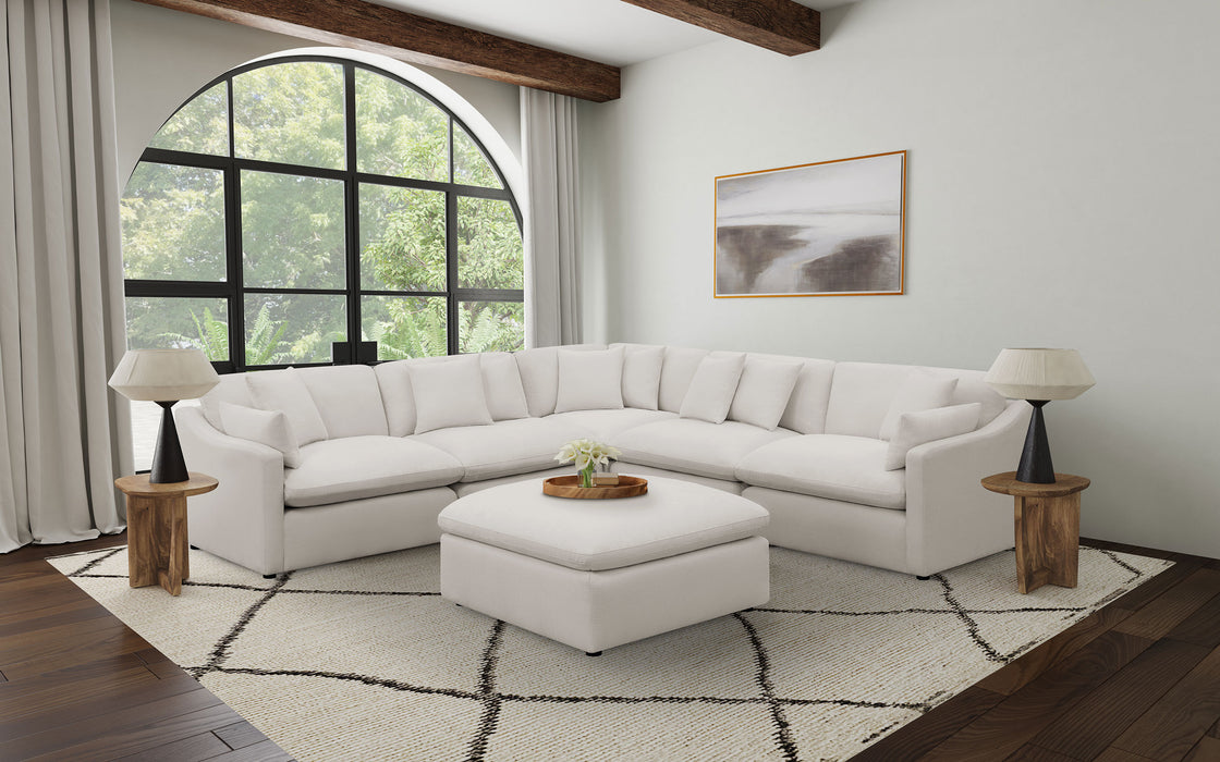 Hobson 6-piece Reversible Cushion Modular Sectional Off-White image