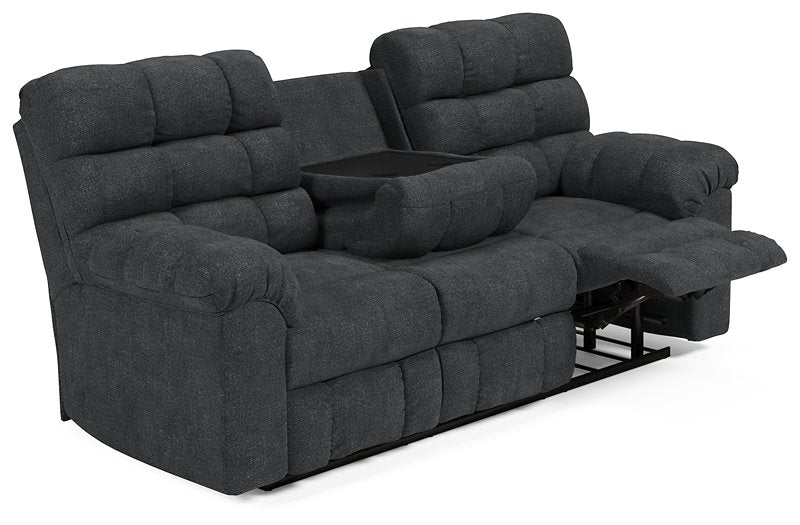 Wilhurst Reclining Sofa with Drop Down Table