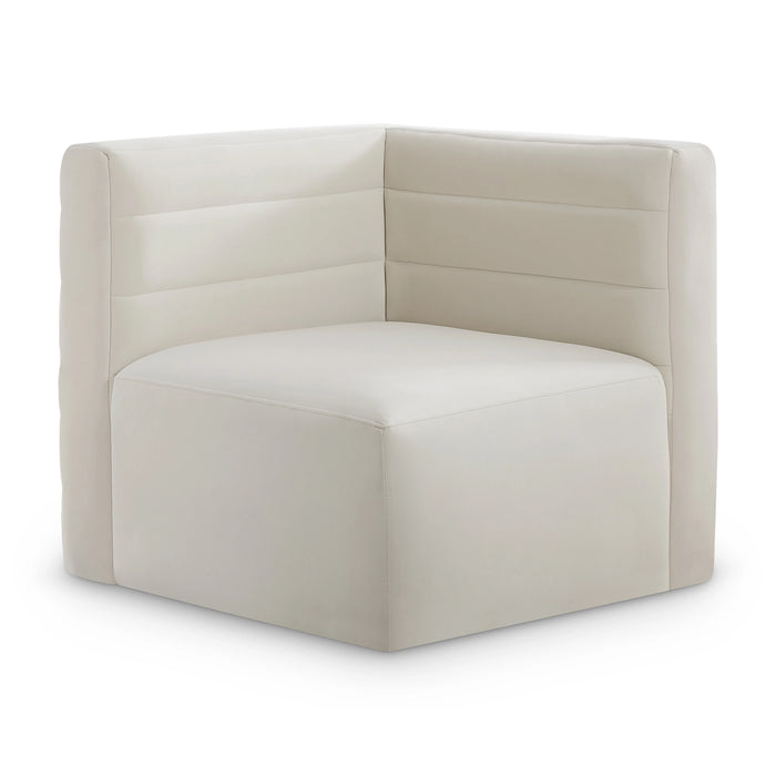 Quincy Cream Velvet Modular Corner Chair
