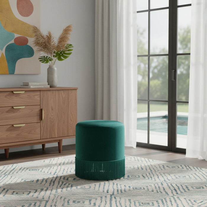 Teddy Green Velvet Ottoman/Stool
