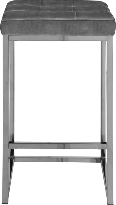 Nicola Grey Velvet Stool