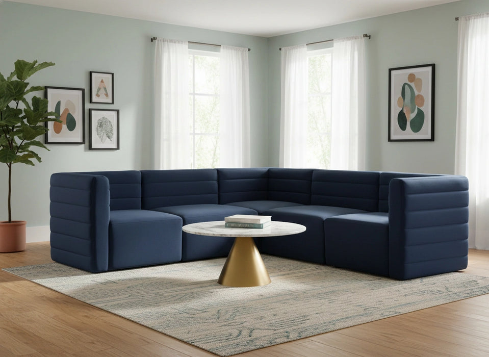 Quincy Navy Velvet Modular Sectional