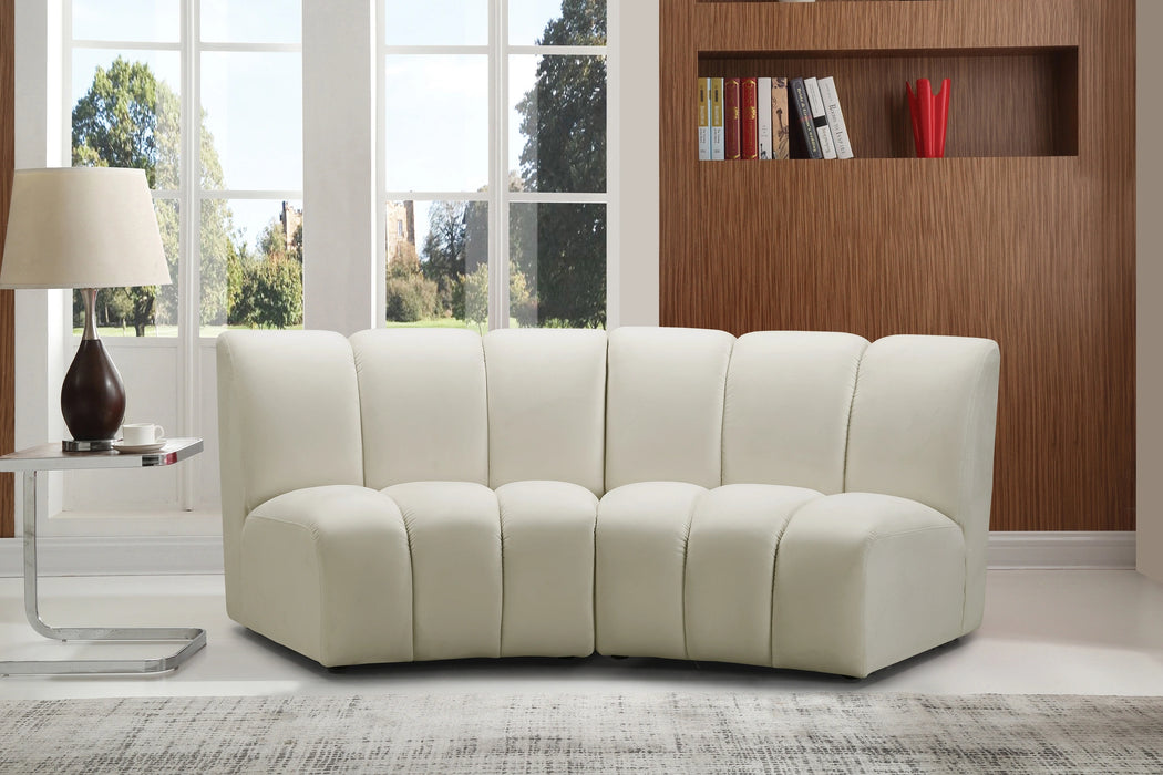 Infinity Cream Velvet 2pc. Modular Sectional