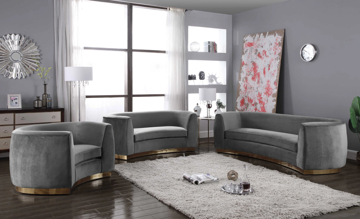 Julian Grey Velvet Sofa