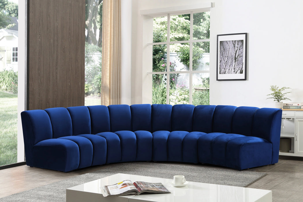 Infinity Navy Velvet 4pc. Modular Sectional
