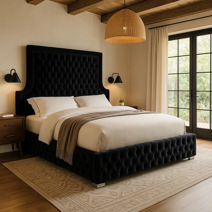 Sedona Black Velvet King Bed