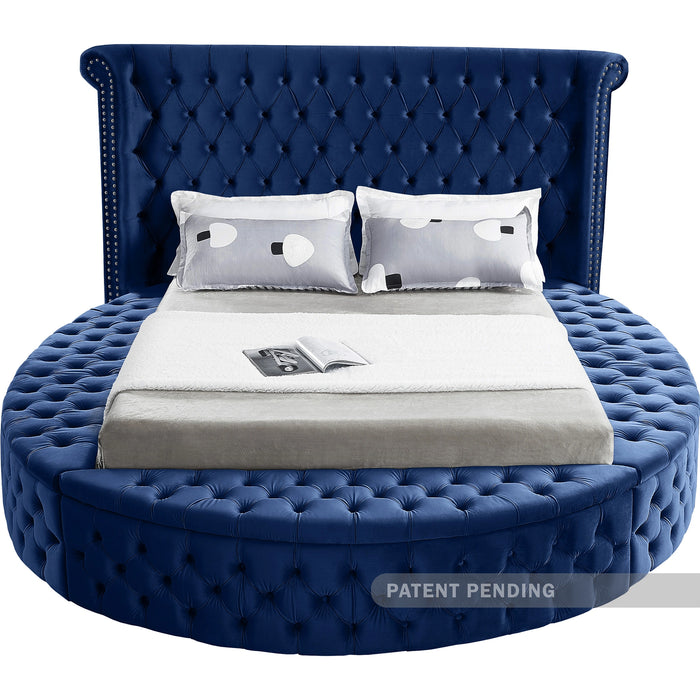 Luxus Navy Velvet Full Bed (3 Boxes)