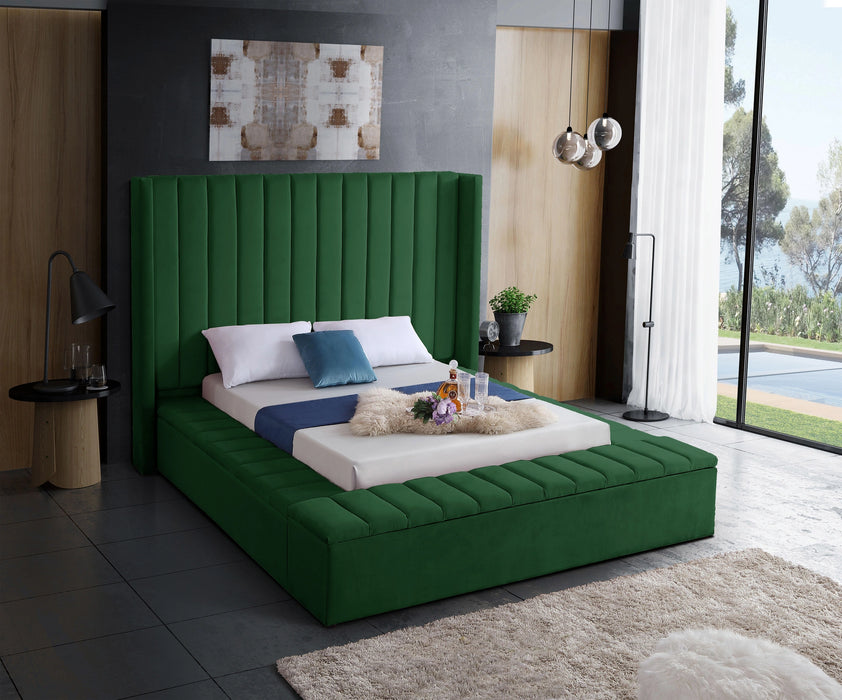 Kiki Green Velvet Full Bed (3 Boxes)