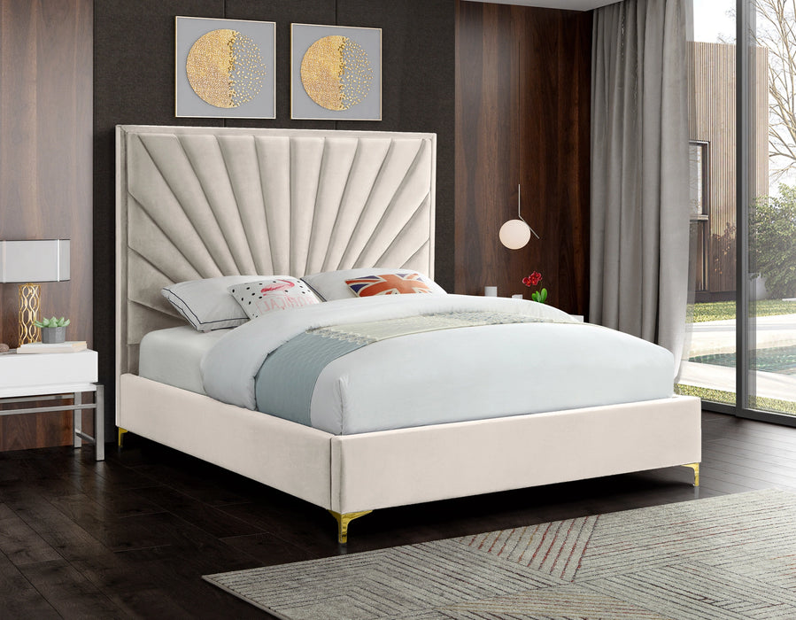 Eclipse Cream Velvet King Bed