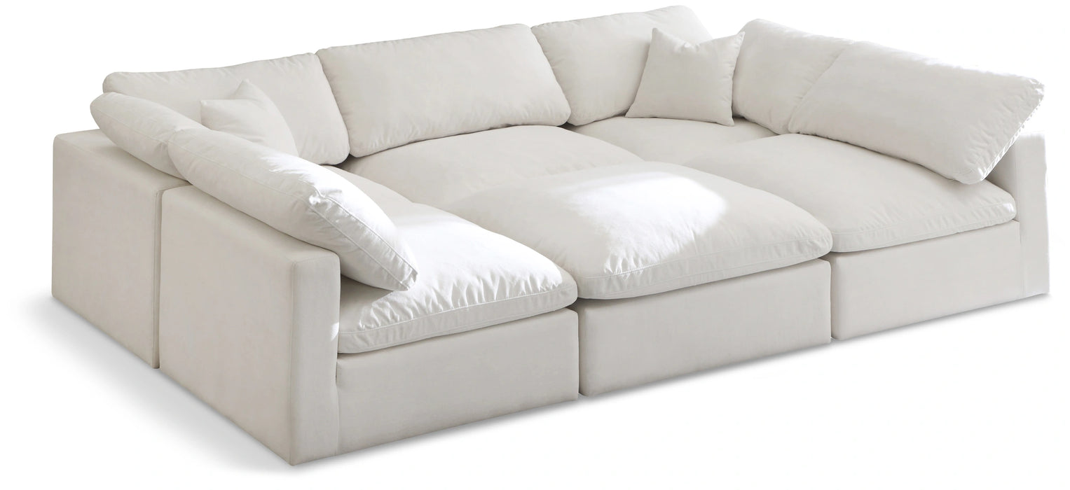 Plush Cream Velvet Standard Cloud Modular Sectional