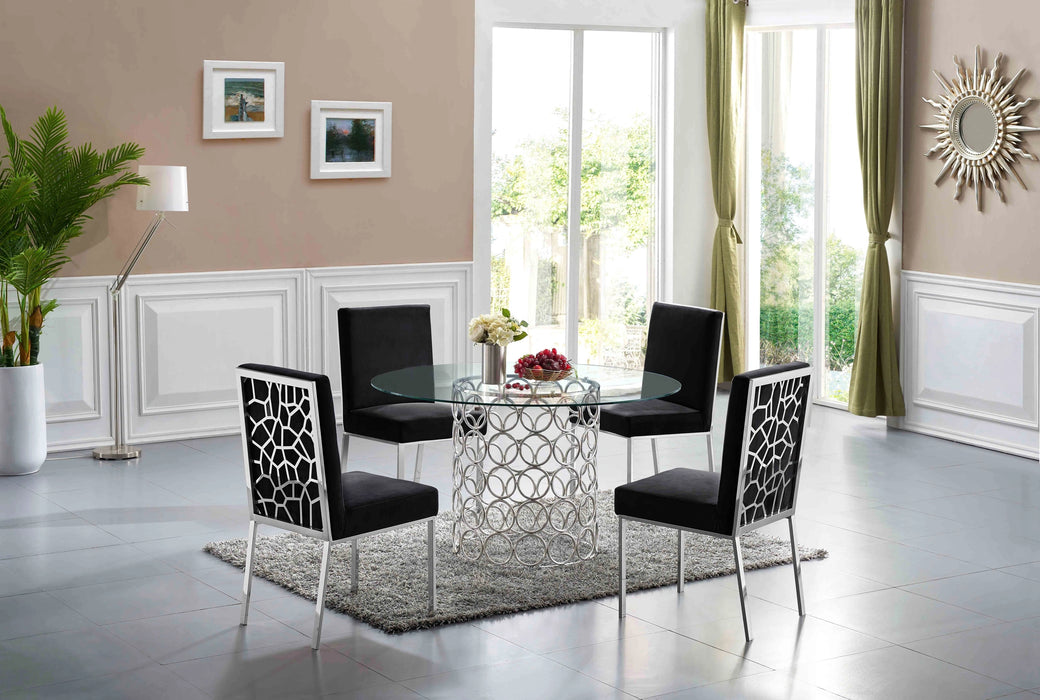 Opal Black Velvet Dining Chair