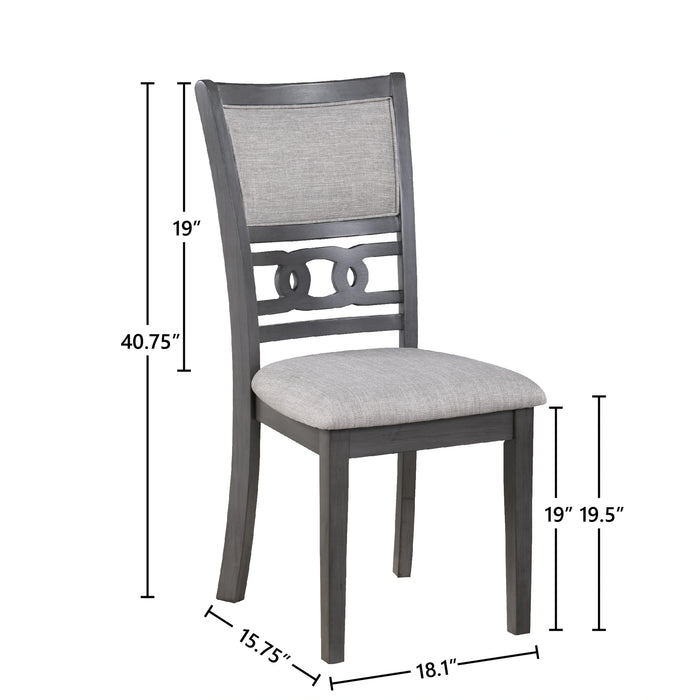 Gia 5 Pc 48" Rectangle Dining Table & 4 Chairs-Gray