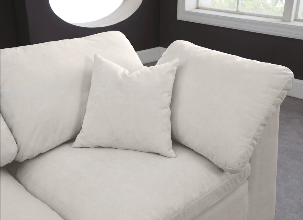 Cozy Cream Velvet Cloud Modular Armless Sofa