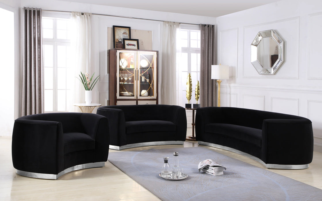 Julian Black Velvet Sofa