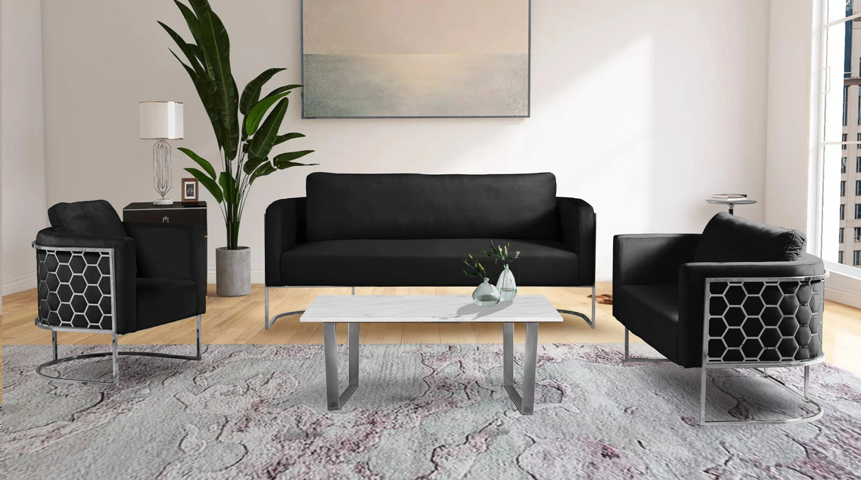 Casa Black Velvet Loveseat