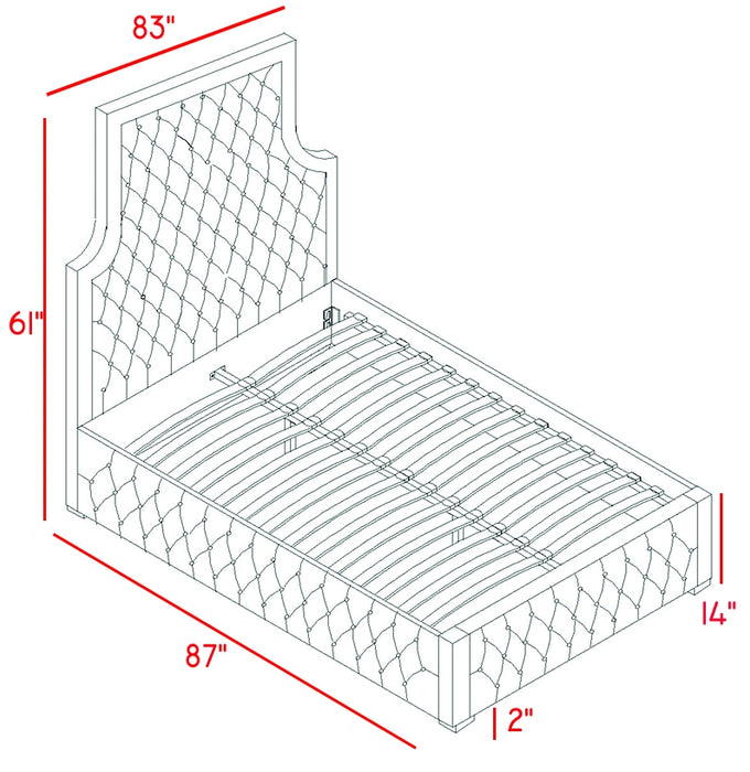 Sedona Cream Velvet King Bed