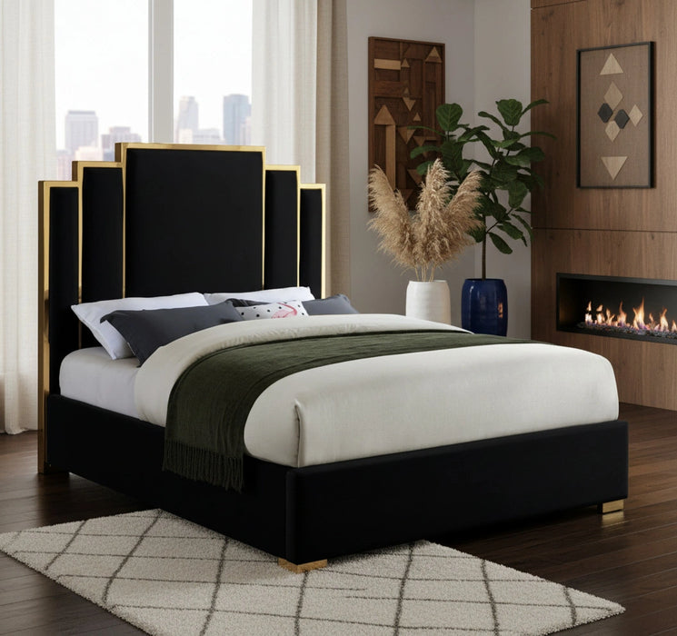 Hugo Black Velvet King Bed