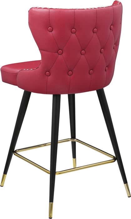 Hendrix Red Faux Leather Counter/Bar Stool